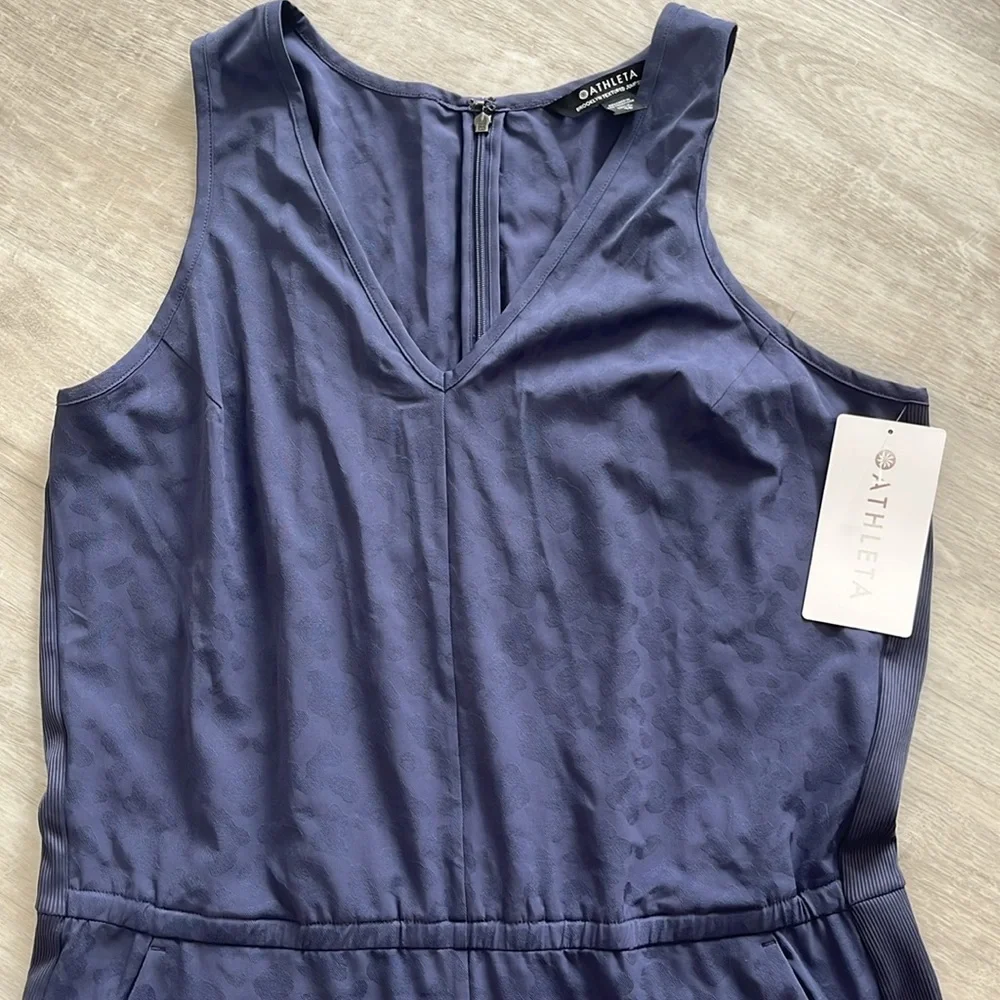 Athleta NWT Brooklyn‎ Textured Jumpsuit Romper Animal Print Athletic Women’s 16 - Picture 3 of 16